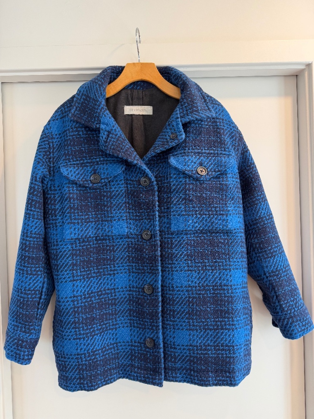 Outerknown Cloud Weave Shirt Jacket, Royal Navy Plaid, XS